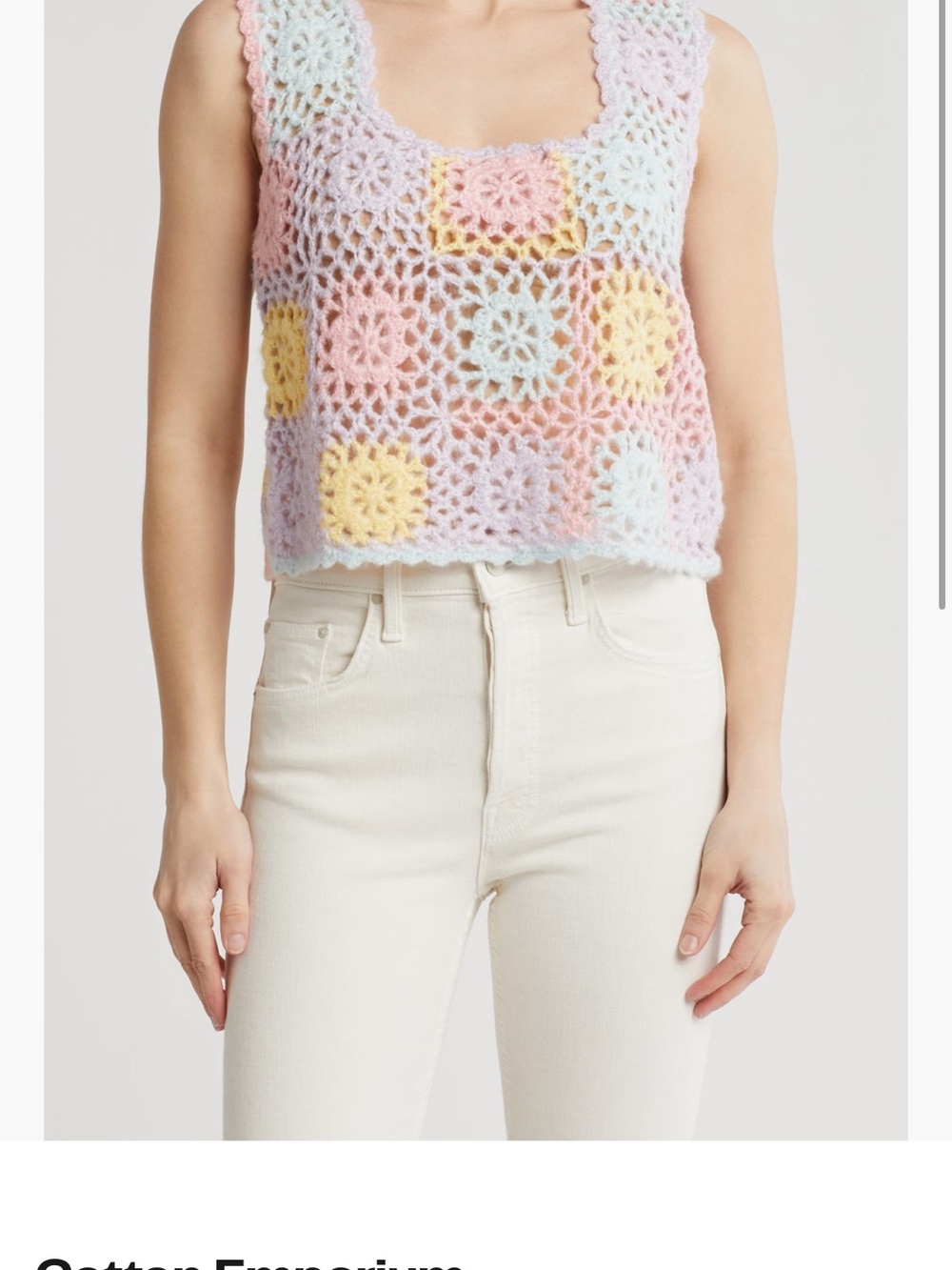 Cotton Emporium
PATCH TANK - Crochet Pastel Floral Top - Multicolor